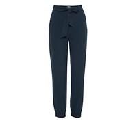 b.young BYDANTA Cuff Pants 2 Damen Hose Stoffhose mit Gürtel und Bündchen Regular Fit mit Stretch, Größe:38, Farbe:Total Eclipse (194010)