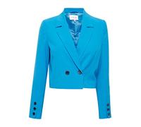 b.young BYDANTA Damen Blazer Kurzblazer Jacke mit Reverskragen und Knopf Regular Fit mit Stretch, Größe:38, Farbe:Ibiza Blue (174245)