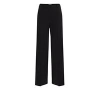 b.young BYDANTA Wide Leg Pants 2 Damen Hose Stoffhose Weites Bein mit Bügelfalte und Gürtelschlaufen mit Stretch Regular Fit, Größe:36, Farbe:Black (80001)