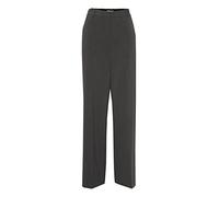 b.young BYDanta Damen Hose Stoffhose Weites Bein mit Bundfalten Gürtelschlaufen Eingrifftaschen Stretch Regular Fit, Größe:40, Farbe:Dark Grey Melange (200456)