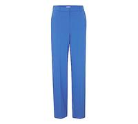 b.young BYDanta Damen Hose Stoffhose Weites Bein mit Bundfalten Gürtelschlaufen Eingrifftaschen Stretch Regular Fit, Größe:38, Farbe:Strong Blue (184051)
