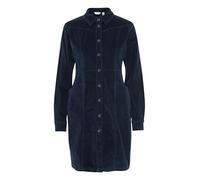 b.young BYDasik Damen Kleid Cordkleid Midikleid mit Eingrifftaschen Umlegekragen Knopfleiste Baumwollmischung Slim fit, Größe:38, Farbe:Navy Blazer (193923)