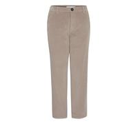 b.young BYDasik Damen Stoffhose Cordhose Hose 3/4-Länge mit Eingrifftaschen Gürtelschlaufen Baumwollmischung Relaxed fit, Größe:40, Farbe:String (161305)