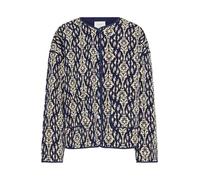 b.young BYDelight Damen Steppjacke Übergangsjacke Jacke mit Eingrifftaschen Druckknöpfen abgerundetem Saum Oversize, Größe:38, Farbe:Medieval Blue Mix (203993)