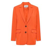 b.young BYESTALE Damen Blazer Longblazer Jacke mit Reverskragen und Knopf mit Stretch, Größe:36, Farbe:Orangeade (171461)