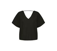 b.young BYFALAKKA Damen Bluse Shirt V-Ausschnitt Leinenmix Relaxed fit, Größe:34, Farbe:Black (200451)