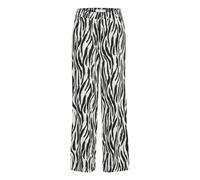 b.young BYFALAKKA Damen Hose Stoffhose Eingrifftaschen Leinenmix Regular fit, Größe:40, Farbe:Black Animal Mix (202912)