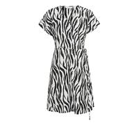 b.young BYFALAKKA Damen Kleid Freizeitkleid Blusenkleid V-Ausschnitt Leinenmix Regular fit, Größe:40, Farbe:Black Animal Mix (202912)