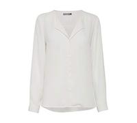b.young BYHialice Damen Bluse Hemdbluse Langarm mit V-Ausschnitt, Größe:42, Farbe:Off White (80115)