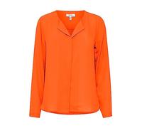 b.young BYHialice Damen Bluse Hemdbluse Langarm mit V-Ausschnitt, Größe:42, Farbe:Orangeade (171461)