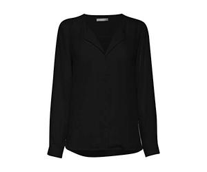 b.young BYHialice Damen Bluse Hemdbluse Langarm mit V-Ausschnitt, Größe:46, Farbe:Black (80001)