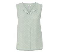 b.young BYHIALICE Damen Top Kurzarm Shirt Blusentop ärmellos mit V-Auschnitt Revers-Kragen mit verdeckter Knopfleiste Allover-Print Regular Fit, Größe:40, Farbe:Frosty Green Mix (201069)