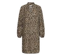 b.young BYHinva Damen Kleid Webkleid Freizeitkleid mit Rüschen-Kragen V-Ausschnitt A-Linie, Größe:40, Farbe:Coffee Liqueúr Mix (202189)