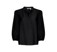 b.young BYIDAMY Damen Bluse Langarmbluse V-Ausshnitt 3/4-Ärmel Stehkragen Regular fit, Größe:40, Farbe:Black (200451)