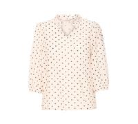 b.young BYIDOTTY Damen Bluse Blusenshirt Shirt mit 3/4-Arm V-Ausschnitt Rüsschen-Kragen Puffärmel Loose fit