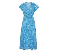 b.young BYIMILLA Dress Damen Freizeitkleid Kleid mit überlappenden Halsausschnitt und Schnürung an der Taille, Größe:36, Farbe:Ibiza Blue Mix (201819)