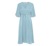 b.young BYITILDA Damen Midikleid Abendkleid Kleid mit Bindeband V-Ausschnitt Loose fit, Größe:40, Farbe:Stone Blue (164114)