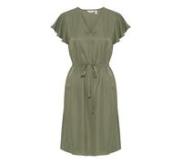 b.young BYITILDA Damen Midikleid Kleid Freizeitkleid mit Bindeband V-Ausschnitt Puffärmel Regular fit, Größe:46, Farbe:Olivine (180316)