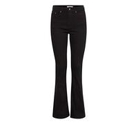 b.young BYLOLA BYLUNI Flare Damen Jeans Denim Hose Flared 5-Poket-Style Baumwolle mit Stretch Slim Fit, Größe:28/32, Farbe:Black (80001)