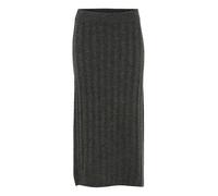 b.young BYMarianne Damen Rock Bleistiftrock Maxirock mit Seitenschlitz leicht elastisch Slim fit, Größe:M, Farbe:Dark Grey Melange (200456)