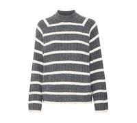 b.young BYMarianne Damen Strickpullover Feinstrick Pullover mit hohem Rippkragen Loose fit, Größe:L, Farbe:Dark Grey Melange Mix (200538)