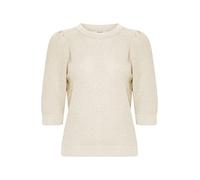 b.young BYMIKALA Jumper - Damen Strickpullover Feinstrick Kurzarm Pullover mit Rundhalsausschnitt, Größe:S, Farbe:Birch (130905)