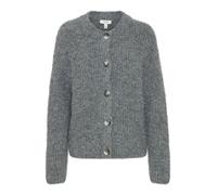 b.young BYMILLER Cardigan Damen Strickjacke Strick Cardinan kontrastfarbene Knöpfe Regular fit, Größe:XL, Farbe:Mid Grey Melange (200455)