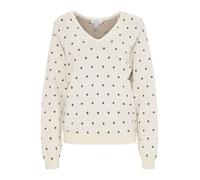 b.young BYMIRAN Damen Strickpullover Feinstrick Pullover V-Ausschnitt gepunktet Regular fit, Größe:L, Farbe:Birch Melange (1309051)