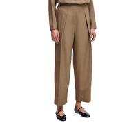 b.young BYMmidde Damen Hose Stoffhose Pants mit Bundfalten Eingrifftaschen Gummizug Relaxed fit, Größe:36, Farbe:Walnut Melange (1811121)