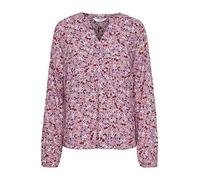 b.young BYMMJOELLA Damen Langarmshirt Langarmbluse Bluse mit V-Auschnitt mit Knopfleiste Allover-Print Regular Fit aus 100% Viskose LENZING(TM) ECOVERO(TM), Größe:38, Farbe:Ash Rose Mix (201129)
