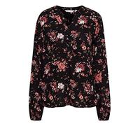 b.young BYMMJOELLA Damen Langarmshirt Langarmbluse Bluse mit V-Auschnitt mit Knopfleiste Allover-Print Regular Fit aus 100% Viskose LENZING(TM) ECOVERO(TM), Größe:34, Farbe:Coral Cloud Mix (201128)