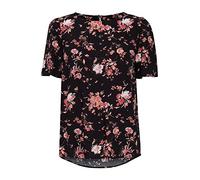 b.young BYMMJOELLA Damen Shirt Kurzarmshirt Kurzarmbluse Bluse Rundhalsausschnitt Allover-Print aus 100% Viskose LENZING(TM) ECOVERO(TM), Größe:42, Farbe:Coral Cloud Mix (201128)