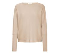 b.young BYMMMORLA Damen Strickpullover Feinstrick Pullover Shirt mit U-Boot-Ausschnitt Loose fit, Größe:M, Farbe:Humus Melange (1513041)