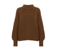 Strickpullover B.YOUNG "Langarm BYOKSANA", Damen, Gr. M, braun (bison melange), Obermaterial: 55% Polyacryl PAN. 21% Polyester PES. 16% Polyamid PA. 8% Wolle mw., Pullover Strickpullover (51719925-M)