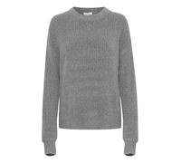 b.young BYOnema Damen Strickpullover Grobstrick Pullover mit Rundhals Rippenstrick Regular fit, Größe:S, Farbe:Mid Grey Melange (200455)