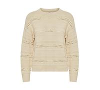 b.young BYOTINKA Pointelle Jumper Damen Strickpullover Lochstrick Grobstrick Pullover mit Rundhalsausschnitt, Größe:M, Farbe:Birch (130905)