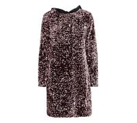 b.young BYPaillet Damen Kleid Abendkleider Midikleid mit Pailletten Schleifen-Verschluss Rundhals Regular fit, Größe:XS, Farbe:Rose Sequin Mix (204313)