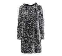 b.young BYPaillet Damen Kleid Abendkleider Midikleid mit Pailletten Schleifen-Verschluss Rundhals Regular fit, Größe:XL, Farbe:Silver Sequin Mix (204314)