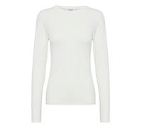 b.young BYPAMILA Damen Longsleeve Langarmshirt Basic Shirt mit Rundhalsausschnitt mit Stretch Regular Fit, Größe:M, Farbe:Off White (80115)