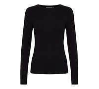 b.young BYPAMILA Damen Longsleeve Langarmshirt Basic Shirt mit Rundhalsausschnitt mit Stretch Regular Fit, Größe:XS, Farbe:Black (80001)
