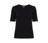 T-Shirt B.YOUNG "T-Shirt BYPamila", Damen, Gr. XXL, schwarz, Obermaterial: 47% Baumwolle CO. 47% Modal CMD. 6% Elasthan EL., casual, slim fit hüftlang, Rundhals, Kurzarm, Shirts (47869331-XXL) schwarz