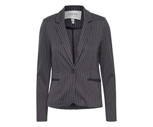 b.young BYRIZETTA AOP Blazer Damen Blazer Kurzblazer Jacke mit Stretch und Muster leicht tailliert, Größe:42, Farbe:Blackened Pearl Mix (201381)