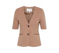 b.young BYRIZETTA Damen Blazer Jackenblazer tiefer V-Auschnitt Regular fit, Größe:38, Farbe:Woodsmoke Melange (1713211)