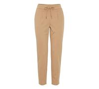 b.young BYRizetta Damen Hose Stoffhose Pants mit Stretch Kordelzug Bundfalten Eingrifftaschen Slim fit, Größe:L, Farbe:Tiger's Eye Melange (1710381)