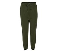 b.young BYRizetta Damen Hose Stoffhose Pants mit Stretch Kordelzug Bundfalten Eingrifftaschen Slim fit, Größe:M, Farbe:Rifle Green (190419)