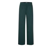 b.young BYRIZETTA Wide Pants 2 Damen Hose Stoffhose mit Stretch Wide Leg weites Bein mit elastischem Bund und Bundfalten, Größe:L, Farbe:Scarab (195350)