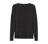 b.young BYShiloh Damen Langarmshirt Longsleeve Shirt mit Glitzer-Details Rundhals elastisch Loose fit, Größe:S, Farbe:Black Mix (200453)