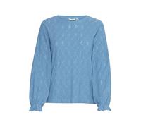 b.young BYSilva Damen Bluse Shirtbluse Shirt Langarm mit Rüsschen Rundhals Regular fit, Größe:XXL, Farbe:Riviera (174027)