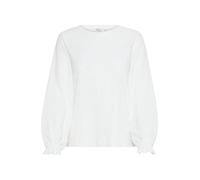 b.young BYSilva Damen Bluse Shirtbluse Shirt Langarm mit Rüsschen Rundhals Regular fit, Größe:XXL, Farbe:Marshmallow (114300)