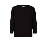 b.young Damen T-Shirt lockere Passform 3/4-Ärmel gestricktes Design Hip-Länge, Farben:Schwarz, Größe:L